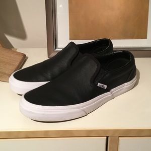 Vans Black Perf Leather Slip-On